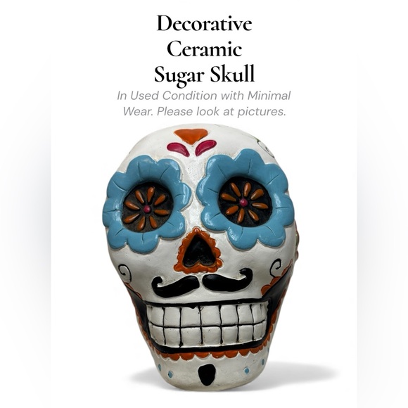 Other - Colorful Ceramic Sugar Skull Decor – Day of the Dead Art